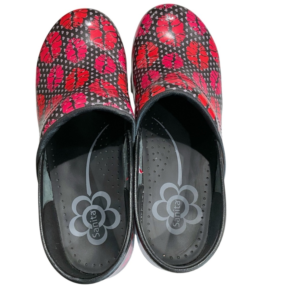 Sanita Lipstick Kiss Heart Leather Professional Clogs Women’s 40 - Picture 5 of 12